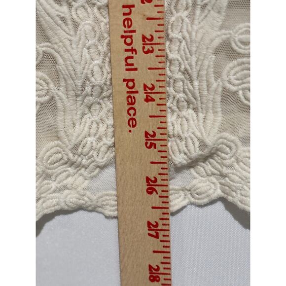 Style & Co Top Womens 3X Plus Cream Lace 3/4 Sleeve Boho Glam cocktail career - Picture 6 of 10